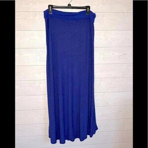 Gap royal blue pin stripe maxi skirt with fold over waistband Size Large